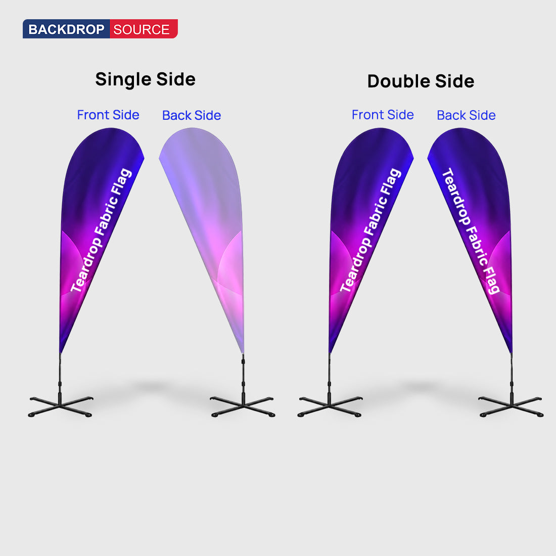 Duplex Printing Teardrop Flag with Uni-Fit Pole