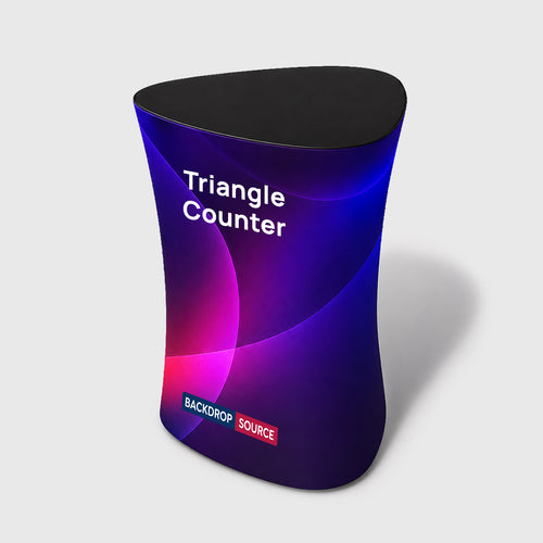 Triangle Display Counter – Fabric Podium for Booths & Exhibitions