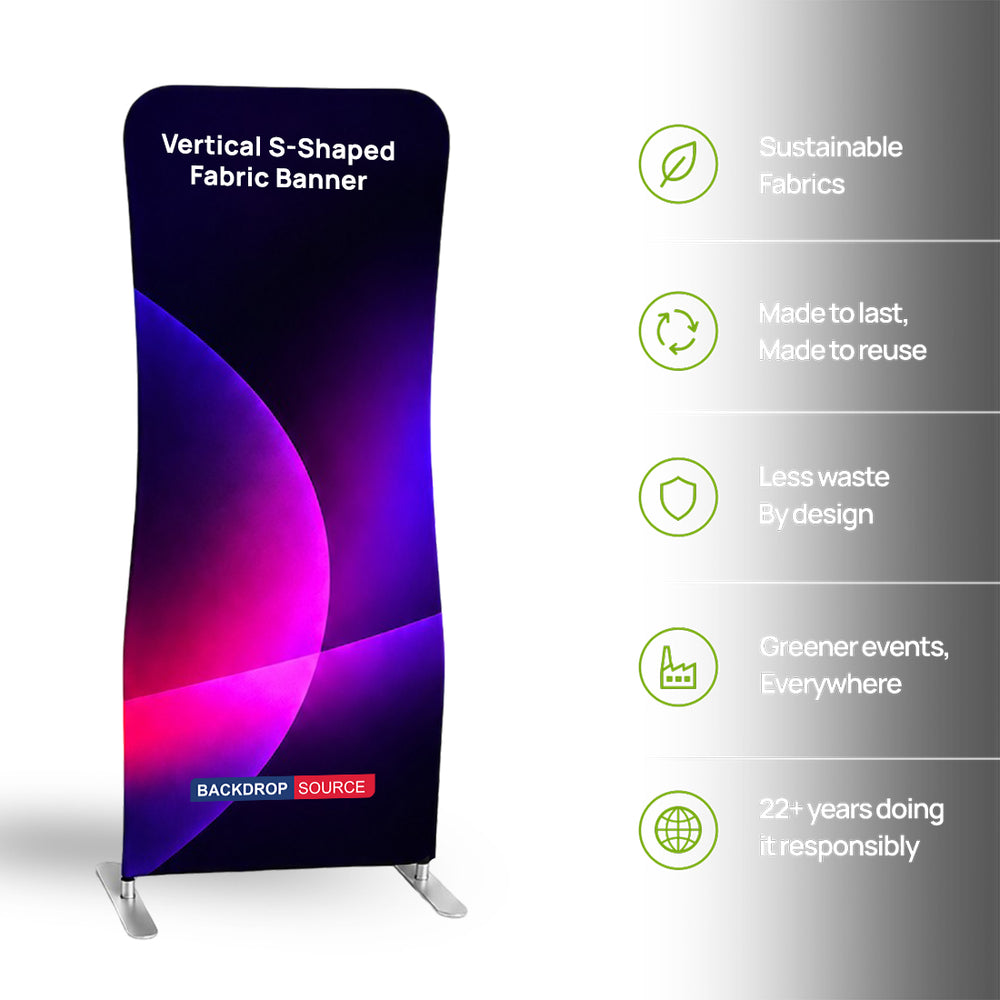 Vertical S-Shape Tension Fabric Display Stand