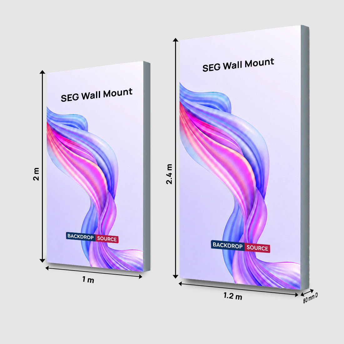 Wall-Mounted SEG Fabric display - 80mm Depth