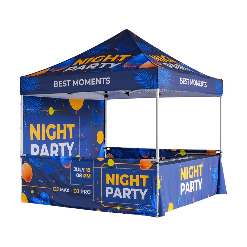 3m x 3m Fabric Event Tent with Folding Counter Table