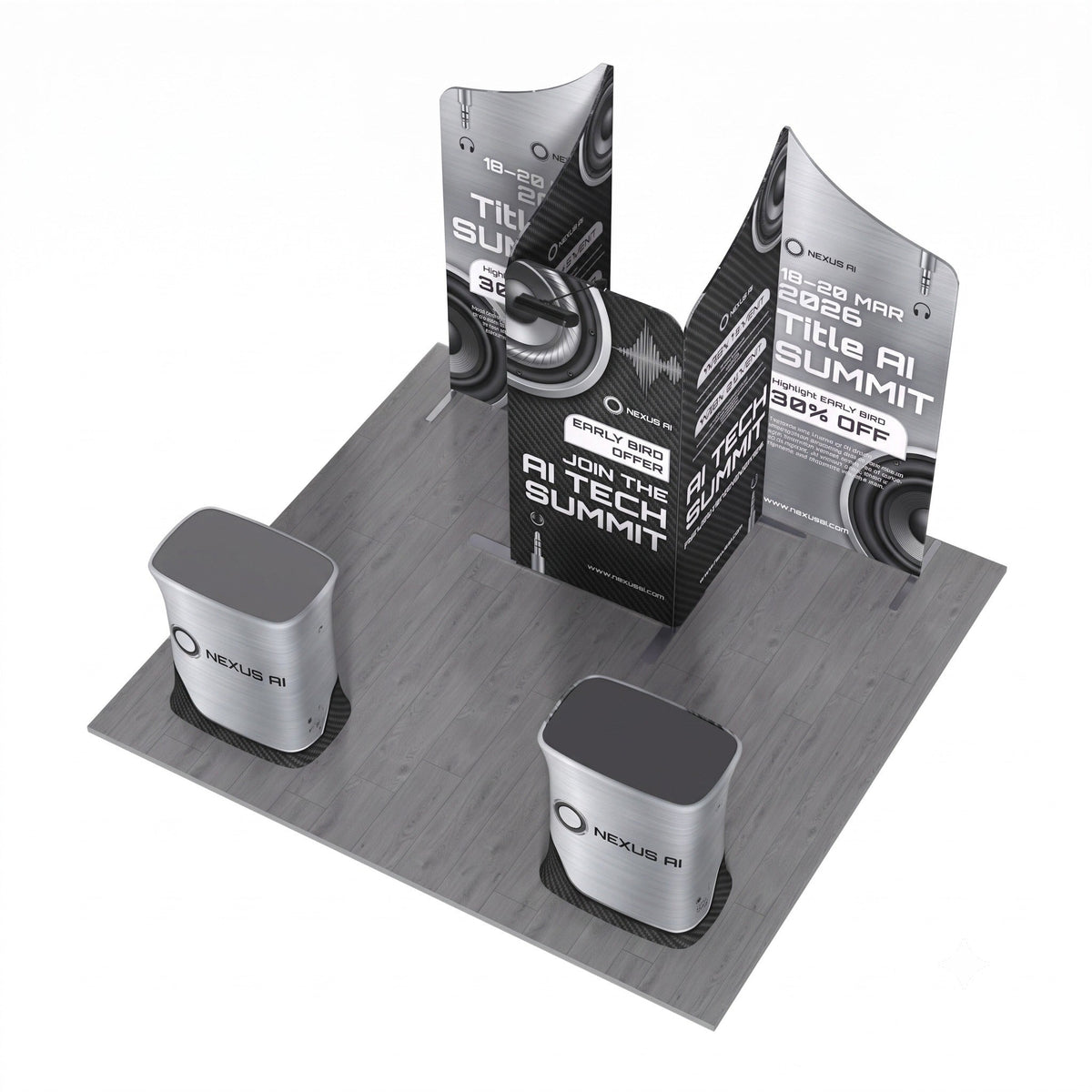 Magnetic Fabric Banner Stand & Pop-Up Booth Exhibition Kit - top view