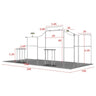 Magnetic Fabric Banner Stand Exhibition Kit with Oval Header & Pop-Up Booths - frame dimensions