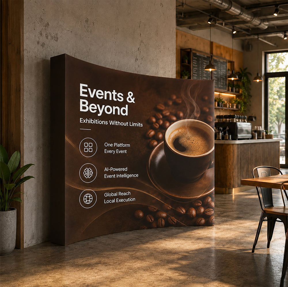 Fabric Pop Up Curved Velcro Media Wall – Pop Up Display Wall