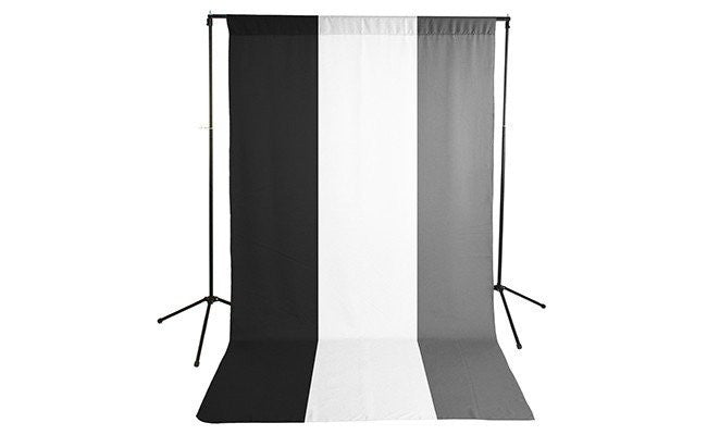 Premium Black, White & Gray Backdrop with Stand ( 3 Backdrop Kit)