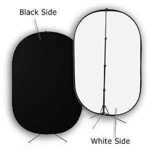 Black & White Reversible Photo Backdrop With 3m Wide Portable Stand