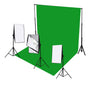 3 head 750w continuous softbox kit with chroma key backdrop
