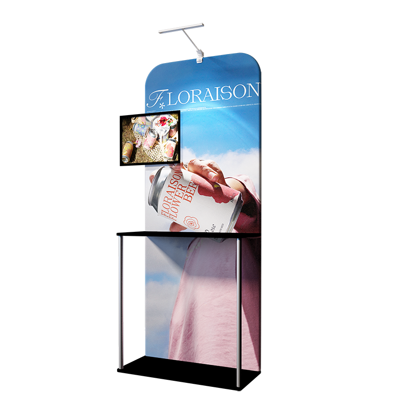 Exhibit Display stand with Shelves & TV mount