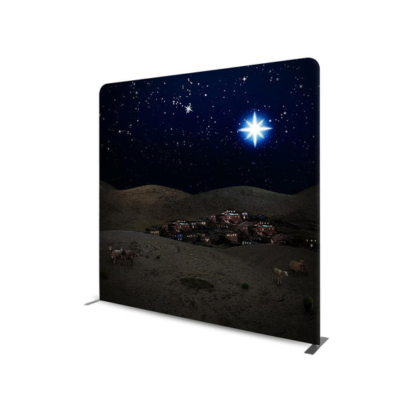 Christmas Bethlehem Night Scene STRAIGHT TENSION FABRIC MEDIA WALL