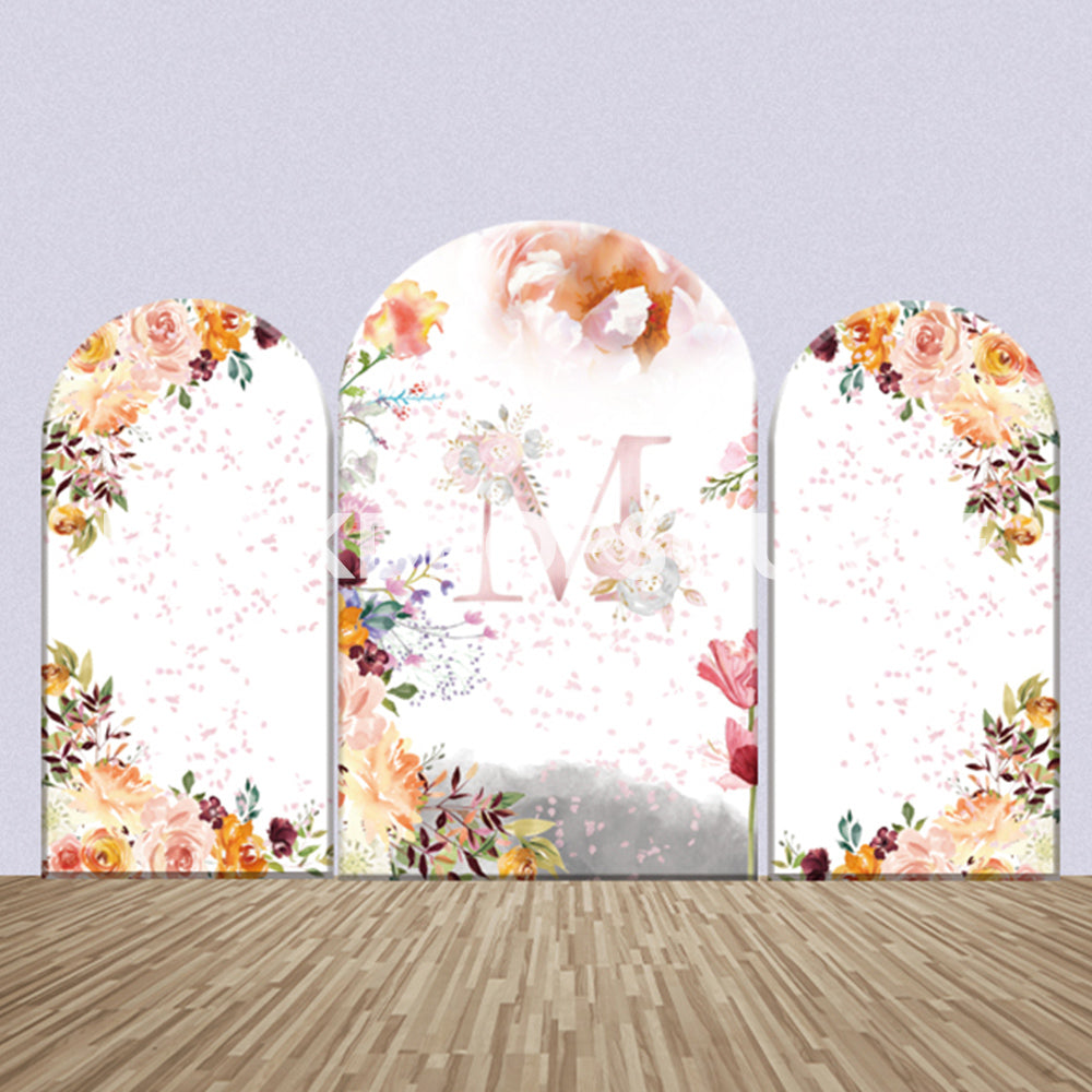 Floral Arch Themed Party Backdrop Media Sets for Birthday / Events/ Weddings