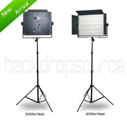 2 Head 2000W Bicolour LED Professional Photography Portable Studio and Video Dimmable Dual Tone Light Panel