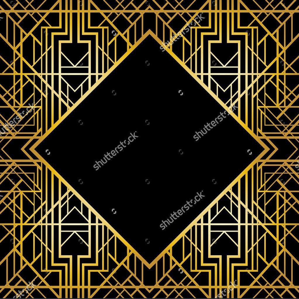 Diamond Gold Frame Gatsby Retro  Backdrop