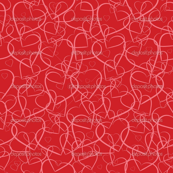 Red Heartin Theme Print Photography Backdrop