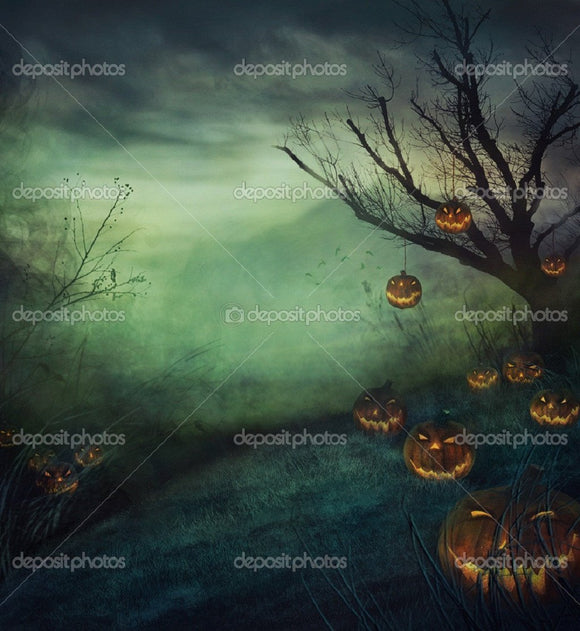 Grey Forest Pumpkin Backdrop