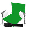 2 Head Powerful 5 Lamp Octagonal Softbox Light Equipment with Chromokey Backdrop & Support System Kit