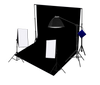 3 Head 750W Continuous Studio Softbox Equipment Kit With Studio Backdrop & Boom Arm