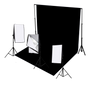 Three Head 750W Continuous Softbox Kit with Studio Backdrop