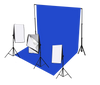 3 head 750w continuous softbox kit with chroma key backdrop