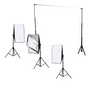 Three Head 750W Continuous Softbox Kit with Studio Backdrop