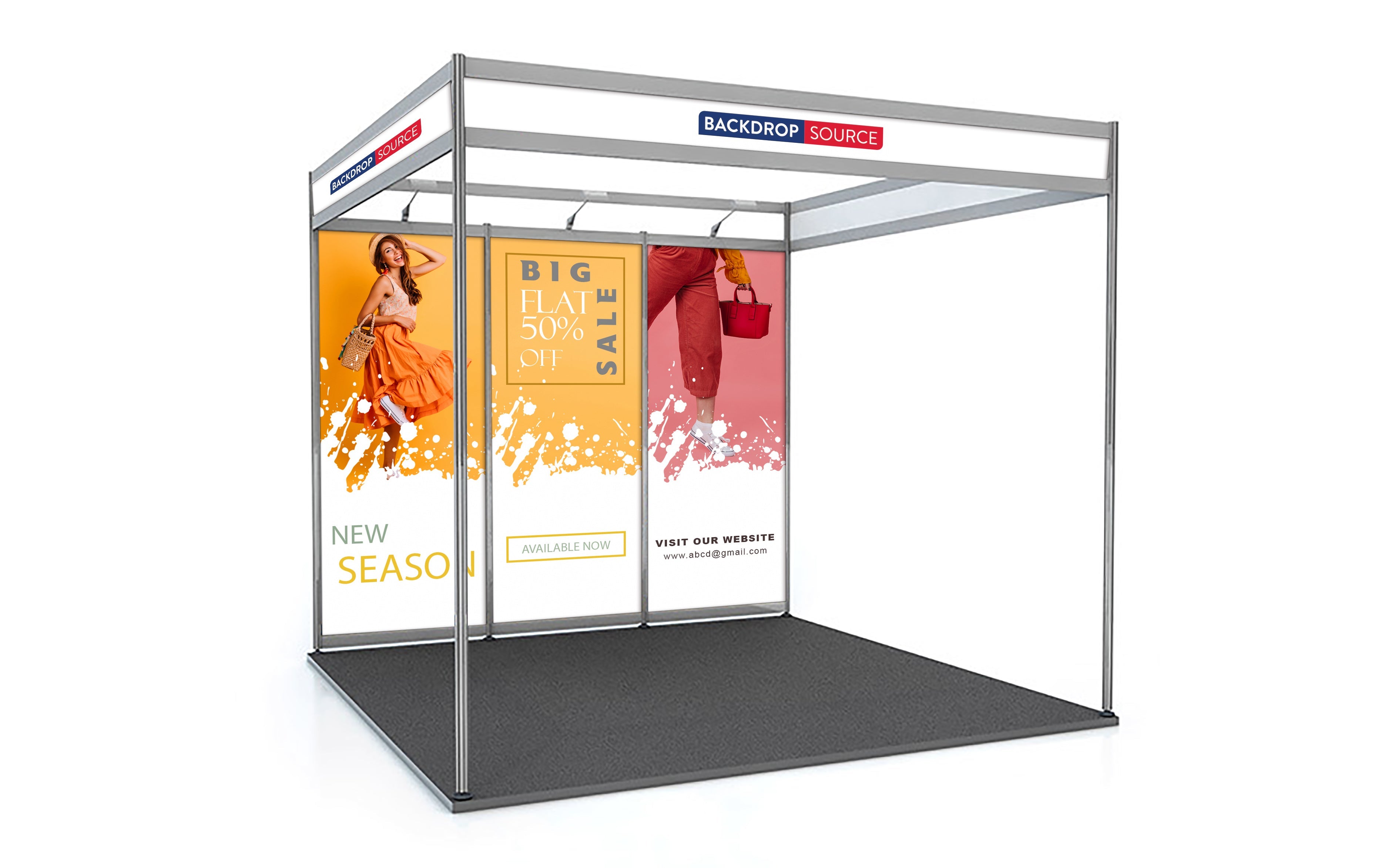 Shell scheme Exhibition Graphics for 3m Wide x 3m – Backdropsource UK
