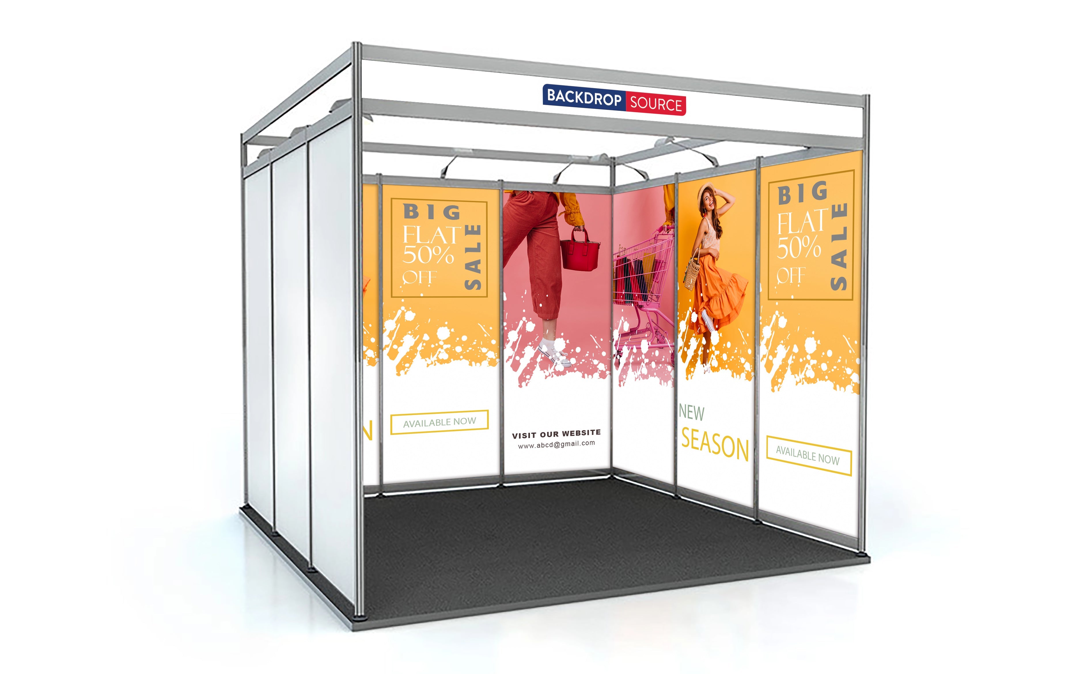 Shell scheme Exhibition Graphics for 3m Wide x 3m – Backdropsource UK