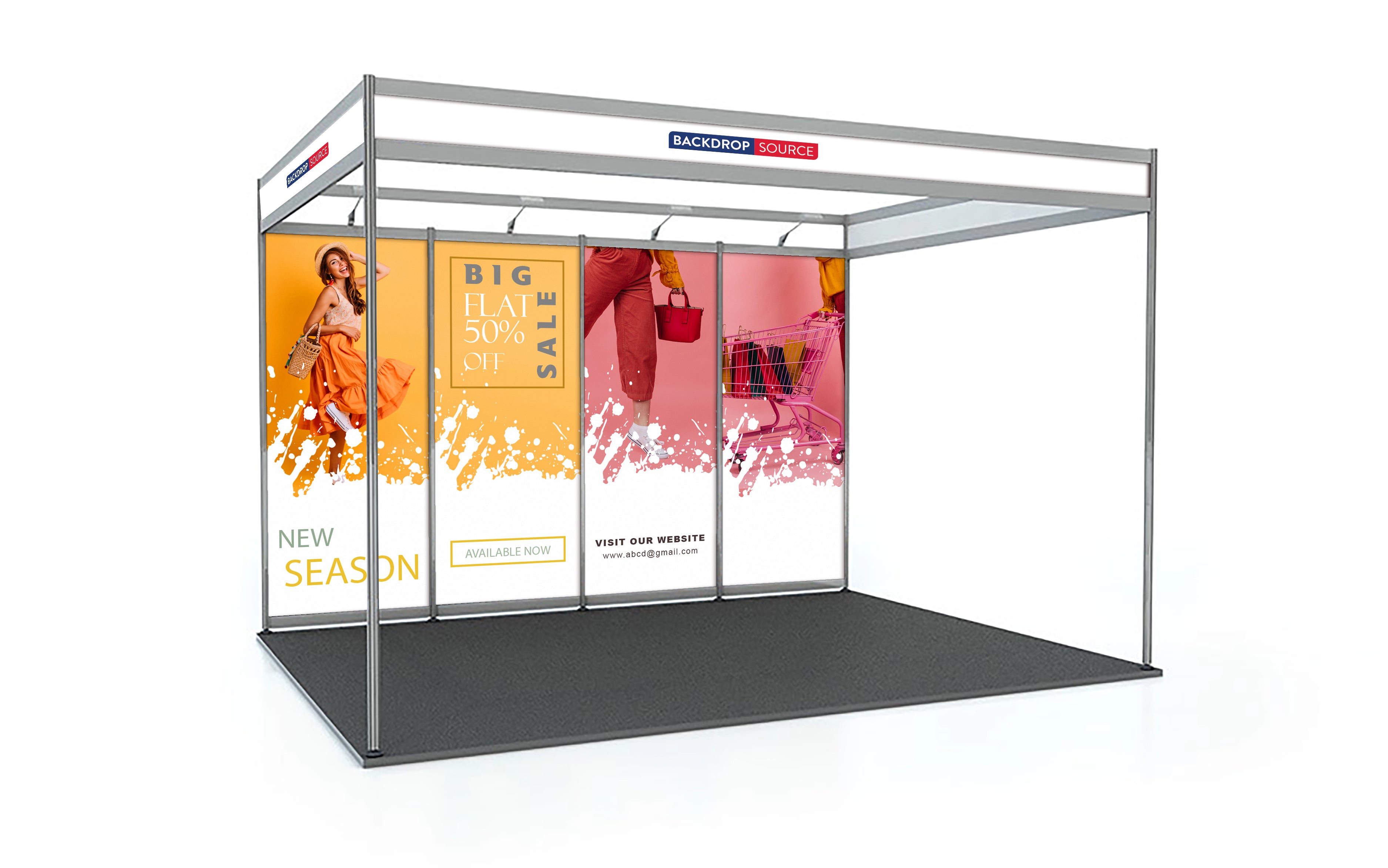 Shell Schermen Shell scheme Exhibition Graphics for 4m Wide x 3m – Backdropsource UK