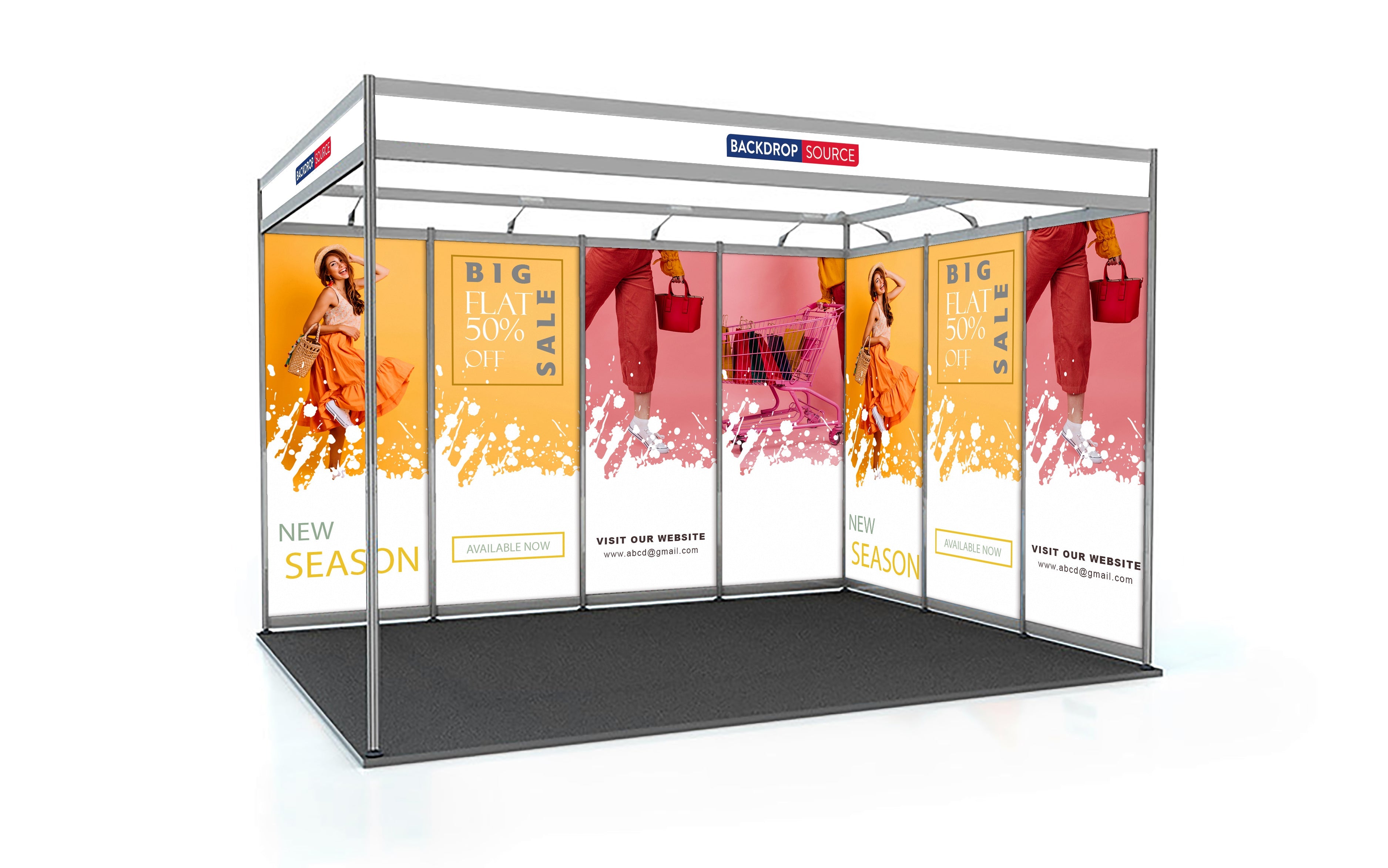 Shell scheme Exhibition Graphics for 4m Wide x 3m – Backdropsource UK