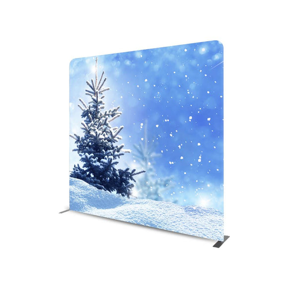 Frozen Tree Blue Glittering Sky STRAIGHT TENSION FABRIC MEDIA WALL