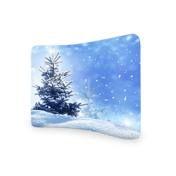 Frozen Tree Blue Glittering Sky CURVED TENSION FABRIC MEDIA WALL