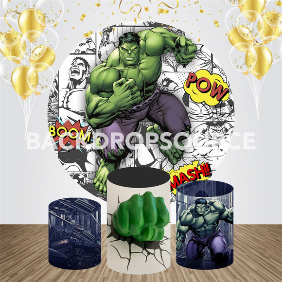 Avengers Hulk Event Party Round Backdrop Kit