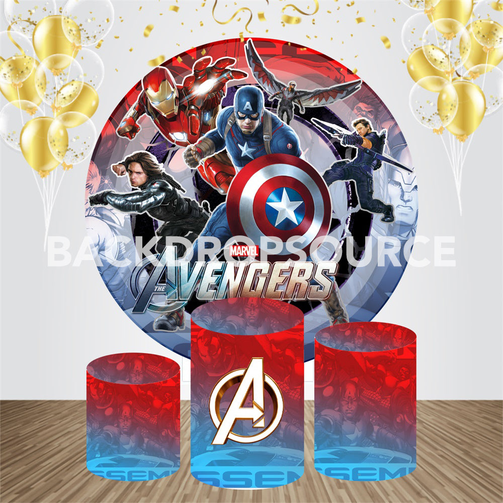 Avengers Captain America Event Party Round Backdrop Kit
