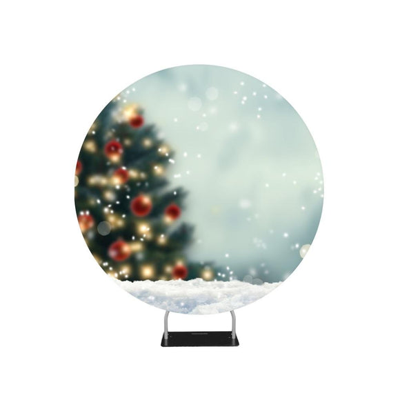 Blurred Christmas Tree Circle Backdrop Stand