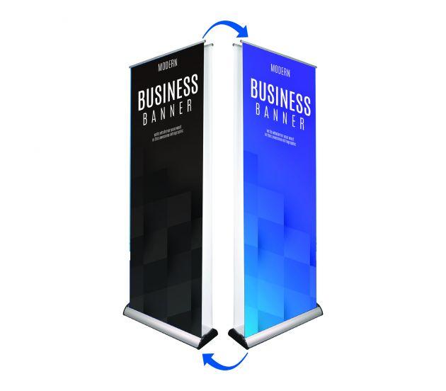 Double-screen wide base Roll Up Banner