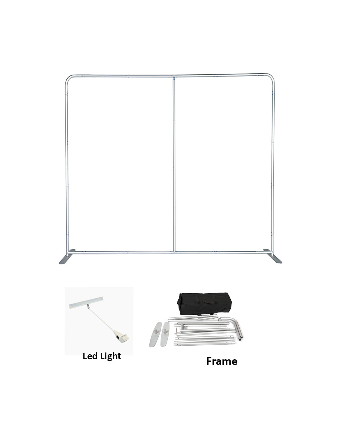 Straight Backwall Kit with Clamping Lights
