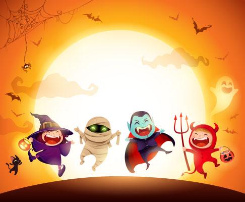 Halloween Kids Costume Party Backdrop