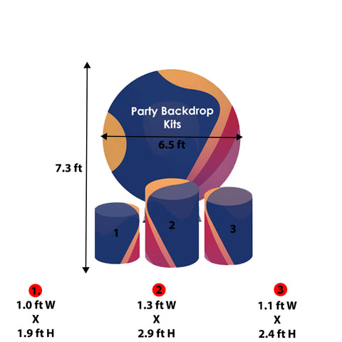 Pre Designed Round Backdrop Kits with Counter for Birthday Parties & Events