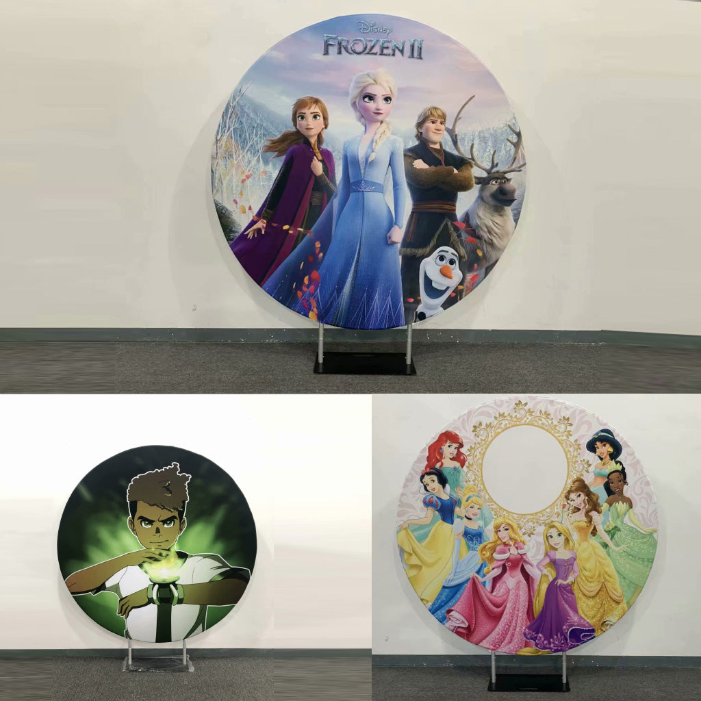 Customized Design Print on Round Frame Stand for Parties/ Events/ Weddings