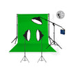 3 Head Powerful 5 Lamp Video Lighting Kit Equipment With Chromakey Backdrop And Support System with boom arm