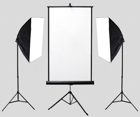 Passport / ID Backdrop With Stand and Studio Lighting kit