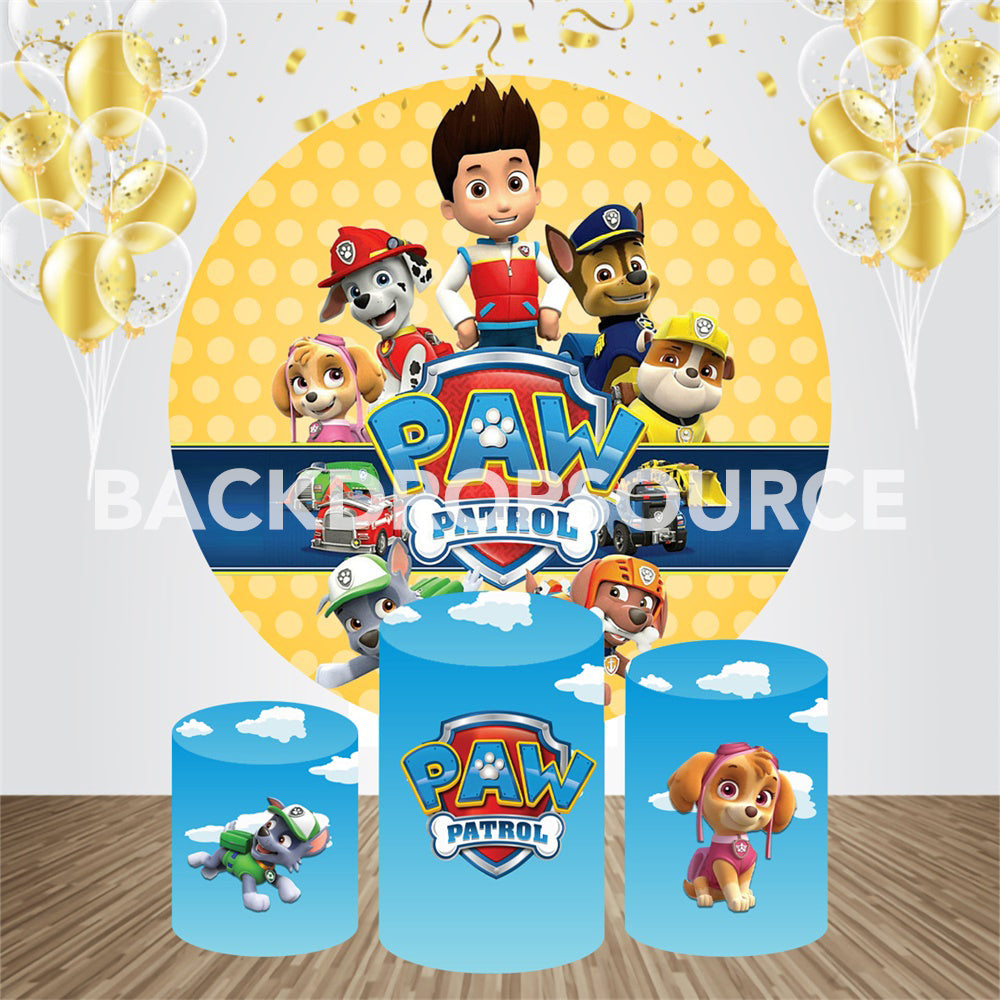 Paw Patrol Themed Event Party Round Backdrop Kit
