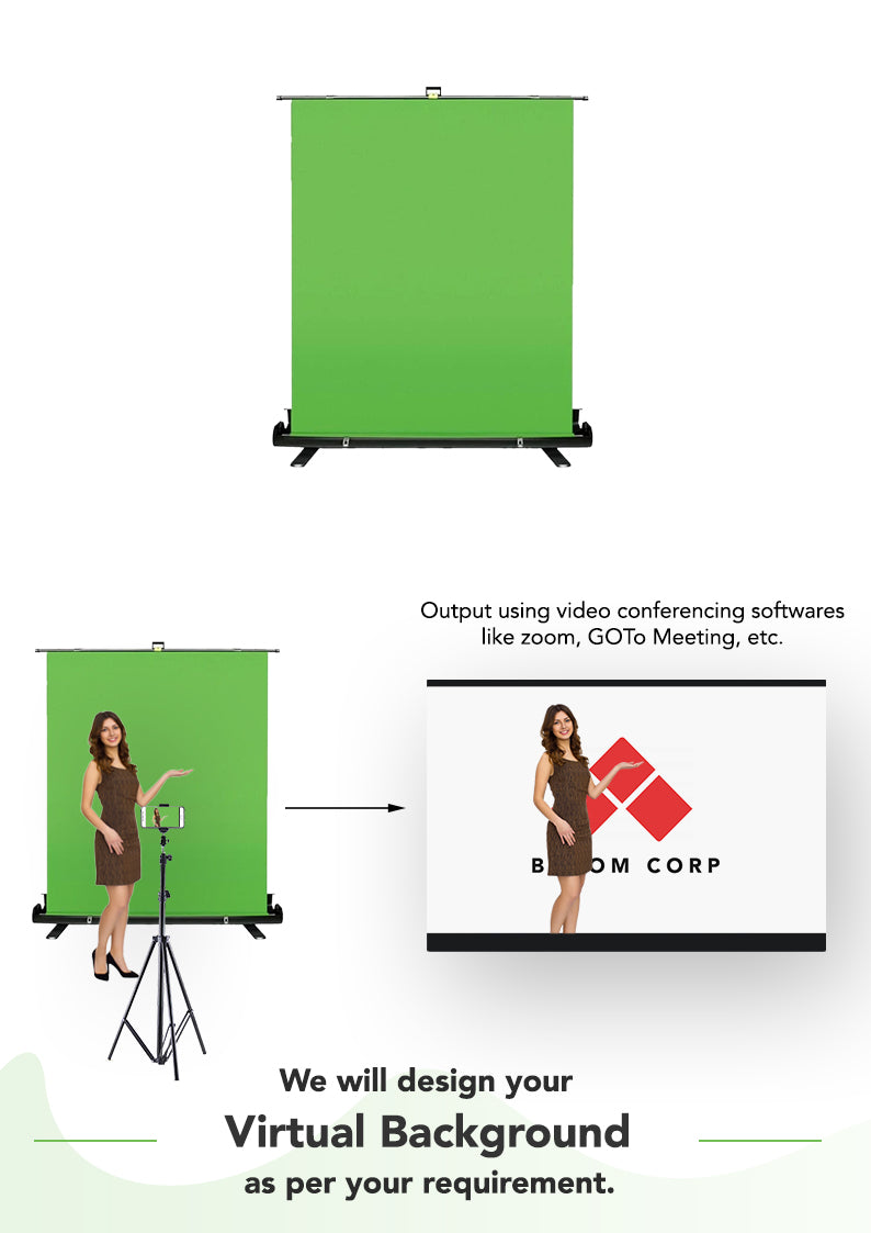 Green screen Collapsible and Retractable Chromakey Panel