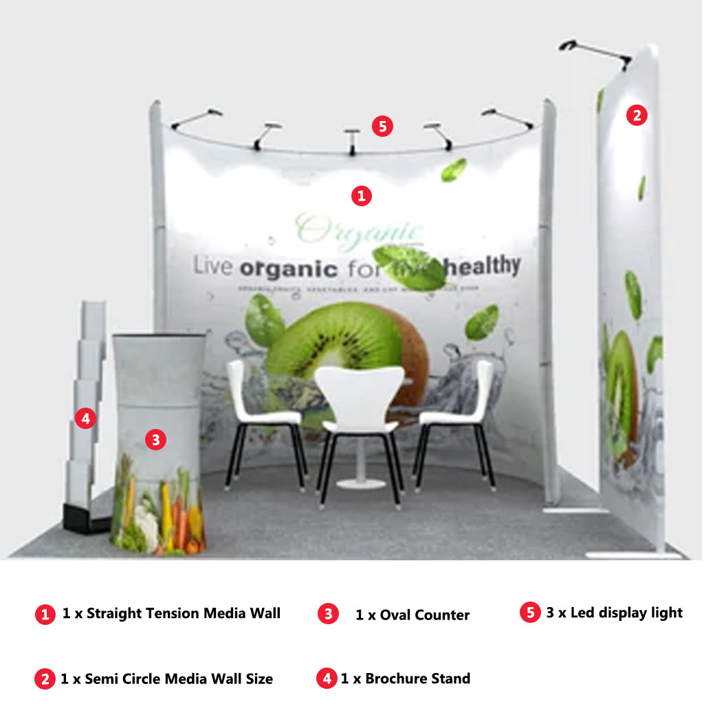 Modular U Shaped Exhibition Kit for 3m Wide Booths