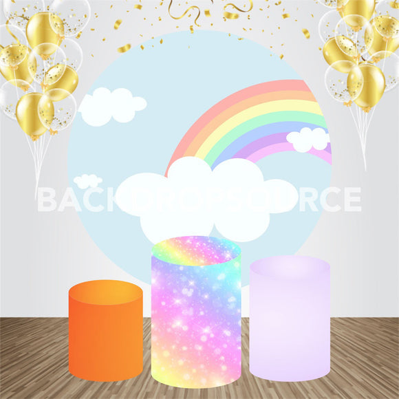 Rainbow  Event Party Round Backdrop Kit