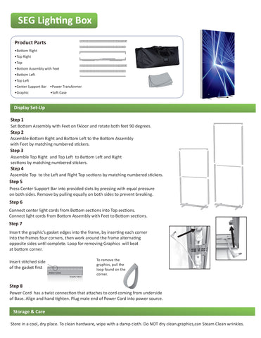 SEG Fabric LED Light Box - 1.2m W x 2m H