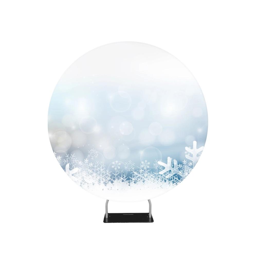 Snow Christmas Winter Background Circle backdrop stand
