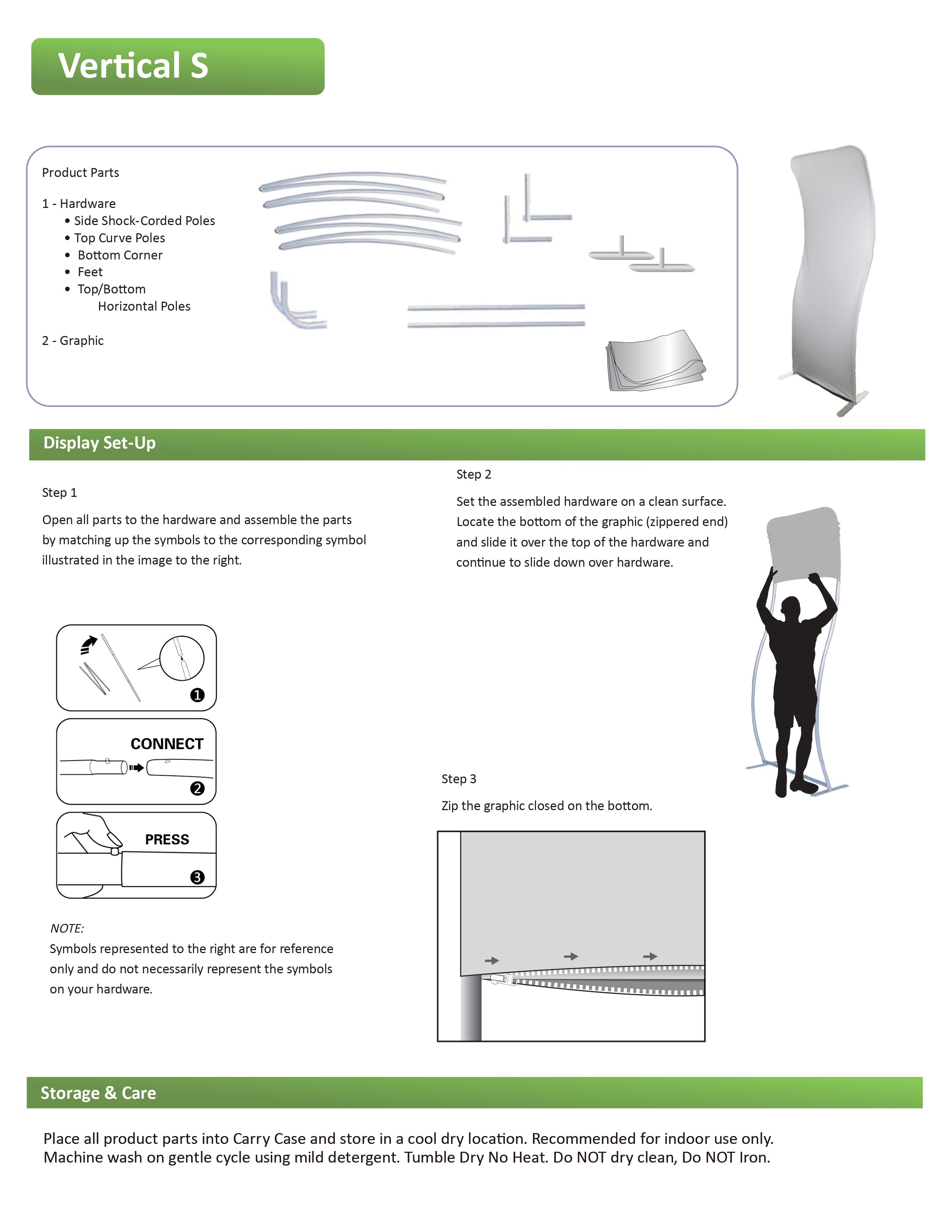 Vertical S Shape Tension Fabric Display Stands