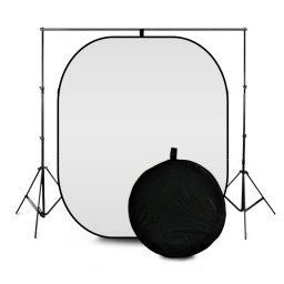 Collapsible Black And White Pop Up Backdrop (1.5m x 2.1m) - Clearance Sale