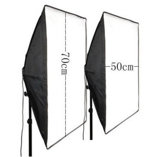 3 Head 750W Continuous Studio Softbox Equipment Kit With Studio Backdrop & Boom Arm