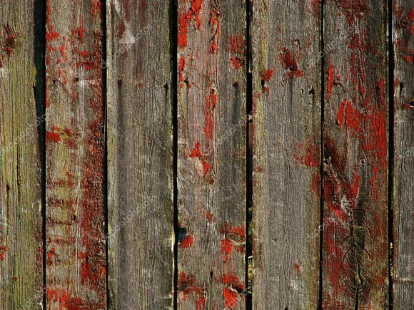 Vintage Red Wooden Wall Print Photography Backdrop