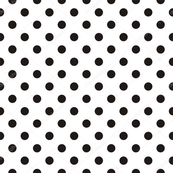 Black Polka Dots on White Background Print Photography Backdrop